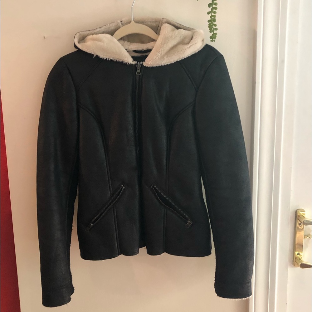 BNCI faux-leather black jacket.